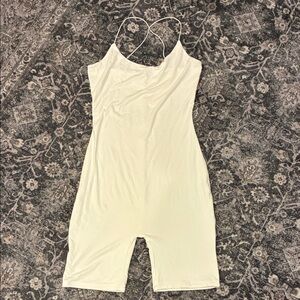Naked Wardrobe Women's Cream Slip Romper - Lightweight Intimates
